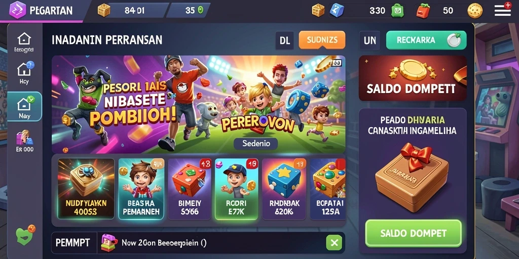 Tampilan utama permainan yang menarik.