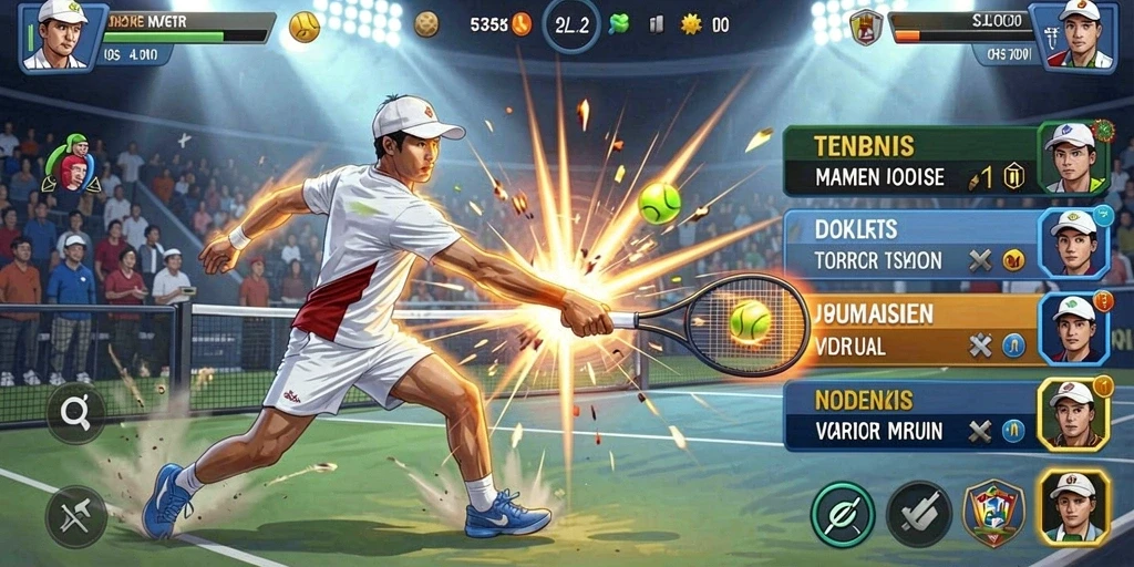 Screenshot menampilkan aksi seru dalam pertempuran.